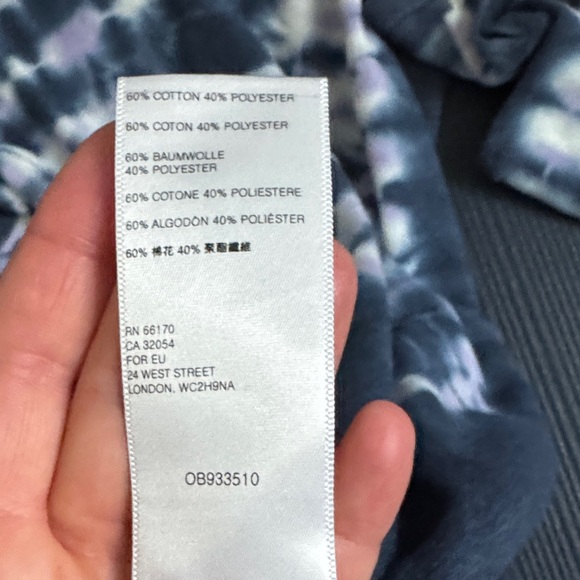 We The Free Blue- White- Purple Mockneck Tie-Dye Long Sleeve Tee - Picture 6 of 6